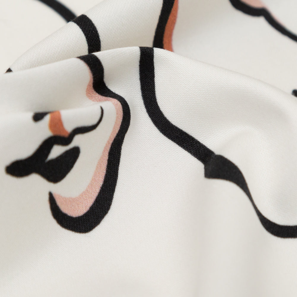 Stretch Cotton Sateen - Illustrative Faces - Abstract Concepts Print - Mood Exclusive Kenko Collection Detail Stretch Cotton Sateen - Illustrative Faces - Abstract Concepts Print - Mood Exclusive Kenko Collection Detail