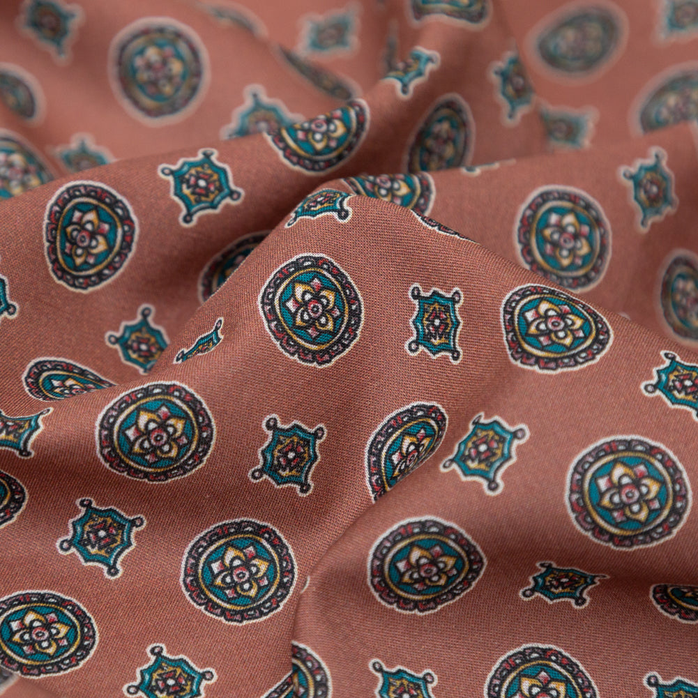 Cotton Voile - Rose Taupe Medallions - Peaceful Ease Print - Mood Exclusive Kenko Collection Cotton Voile - Rose Taupe Medallions - Peaceful Ease Print - Mood Exclusive Kenko Collection