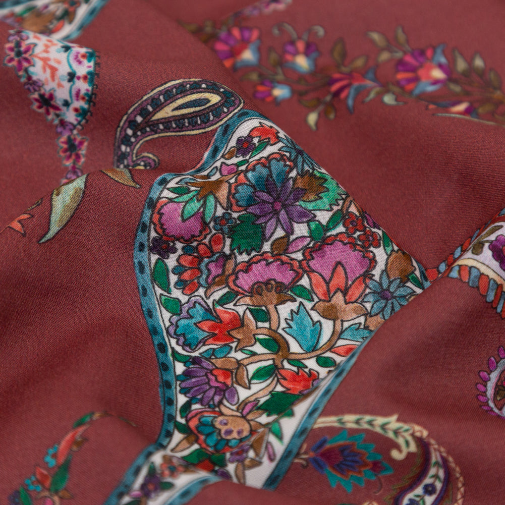 Cotton Voile - Red Paisley - Merry Beyond Measure Print - Mood Exclusive Kenko Collection