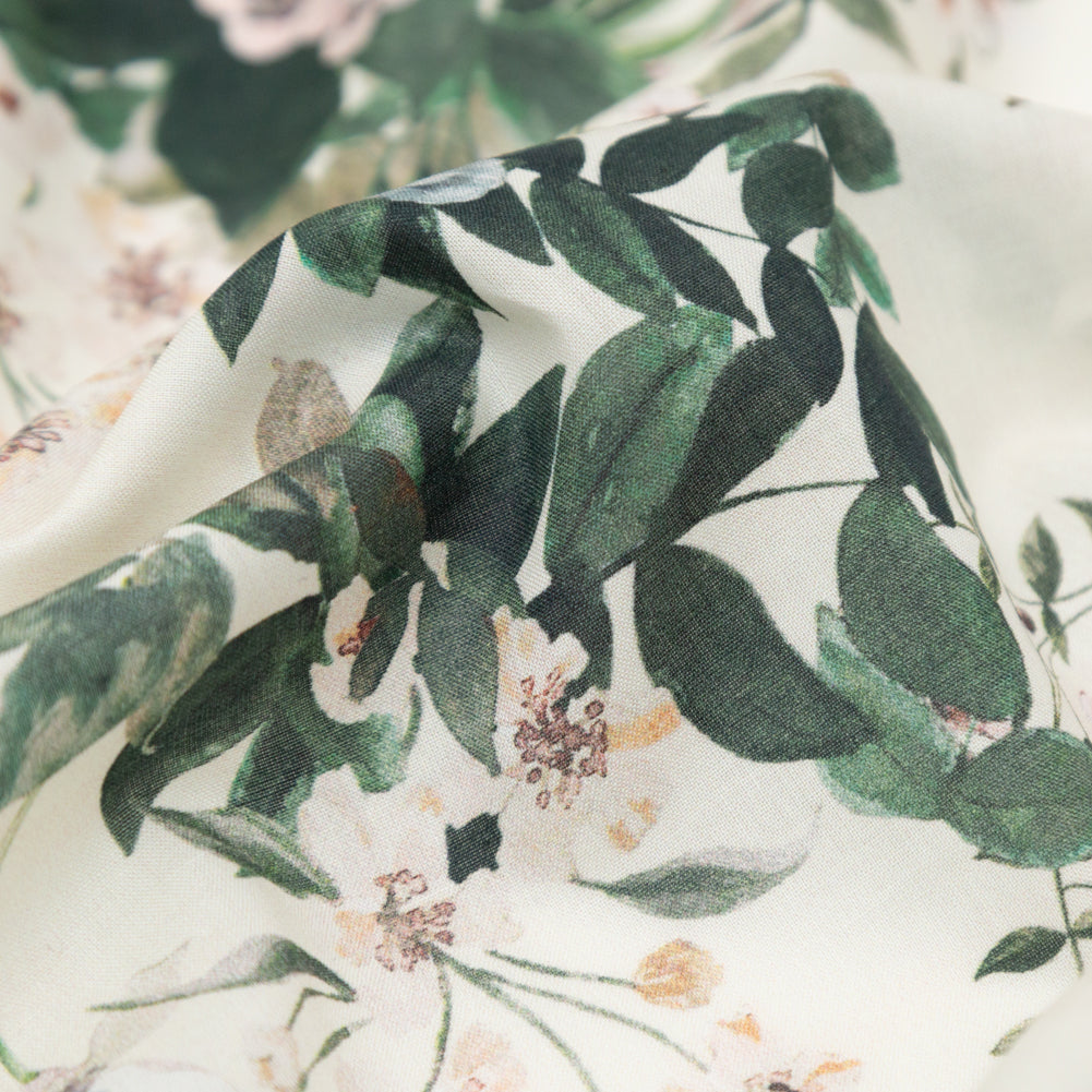Cotton Voile - Antique White Floral - Aesthetic Matters Print - Mood Exclusive Kenko Collection Cotton Voile - Antique White Floral - Aesthetic Matters Print - Mood Exclusive Kenko Collection