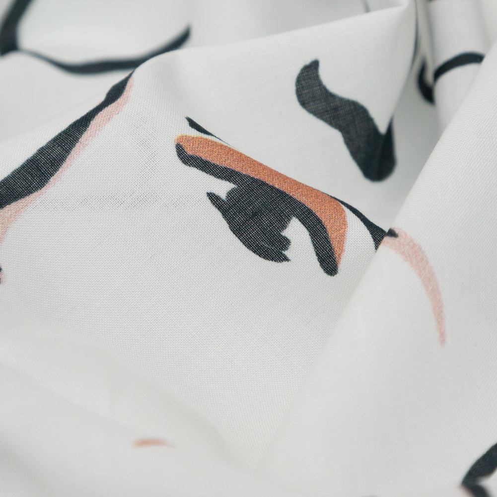 Voile de algodón - Rostros ilustrados - Estampado de conceptos abstractos - Colección exclusiva Mood Kenko Voile de algodón - Rostros ilustrados - Estampado de conceptos abstractos - Colección exclusiva Mood Kenko