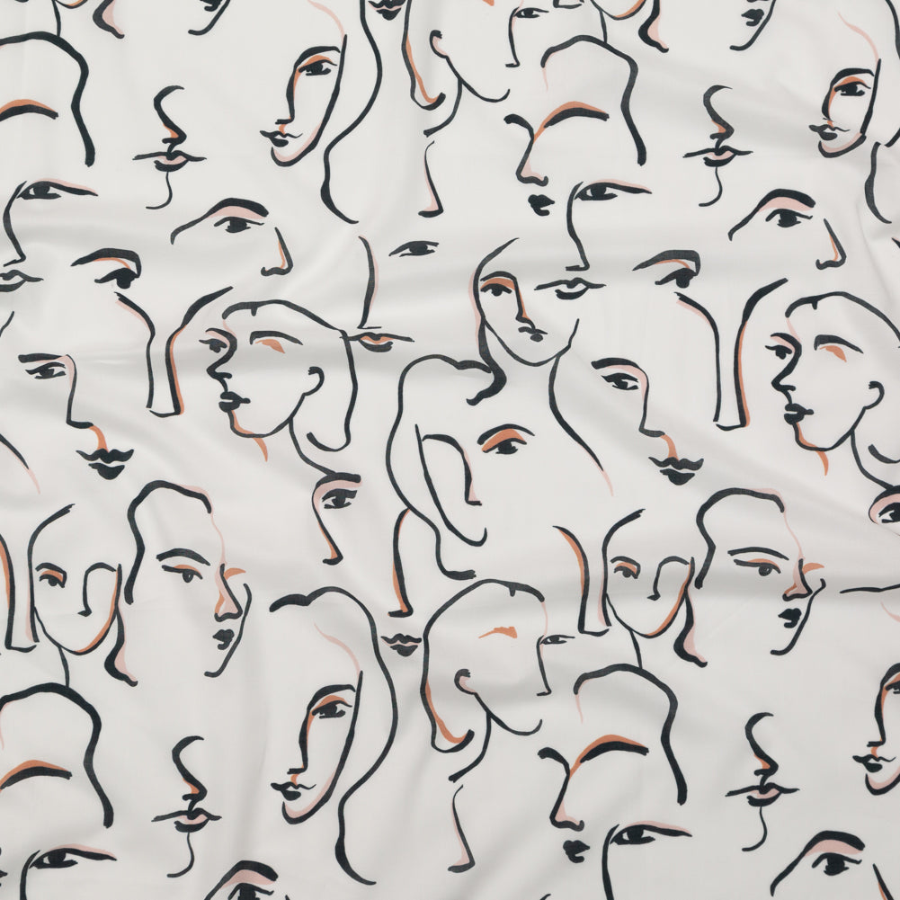 Cotton Voile - Illustrative Faces - Abstract Concepts Print - Mood Exclusive Kenko Collection Cotton Voile - Illustrative Faces - Abstract Concepts Print - Mood Exclusive Kenko Collection