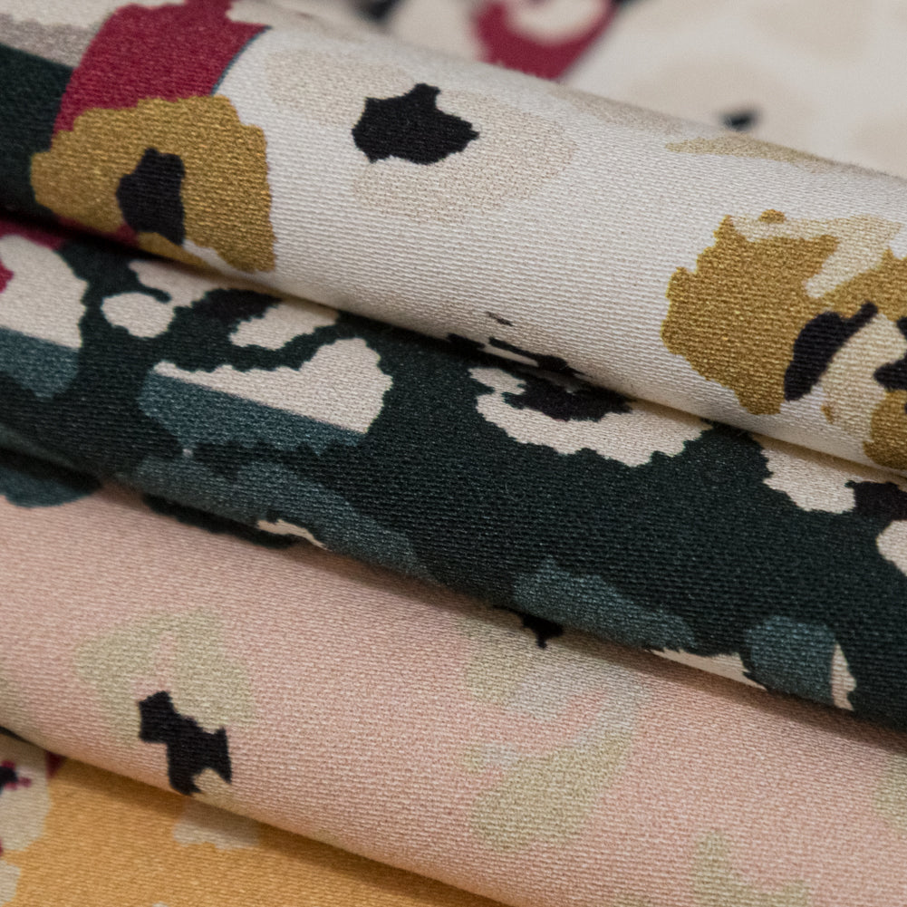 Stretch Cotton Sateen - Pink and Black Spotted Patchwork - Dissonant Disposition Print - Mood Exclusive Serengeti Collection - Folded Stretch Cotton Sateen - Pink and Black Spotted Patchwork - Dissonant Disposition Print - Mood Exclusive Serengeti Collection - Folded
