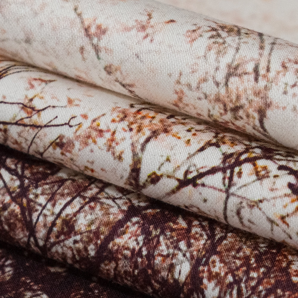 Stretch Cotton Sateen Panel - Brown Tree Branches - Celestial Canopy Print - Mood Exclusive Serengeti Collection Stretch Cotton Sateen Panel - Brown Tree Branches - Celestial Canopy Print - Mood Exclusive Serengeti Collection