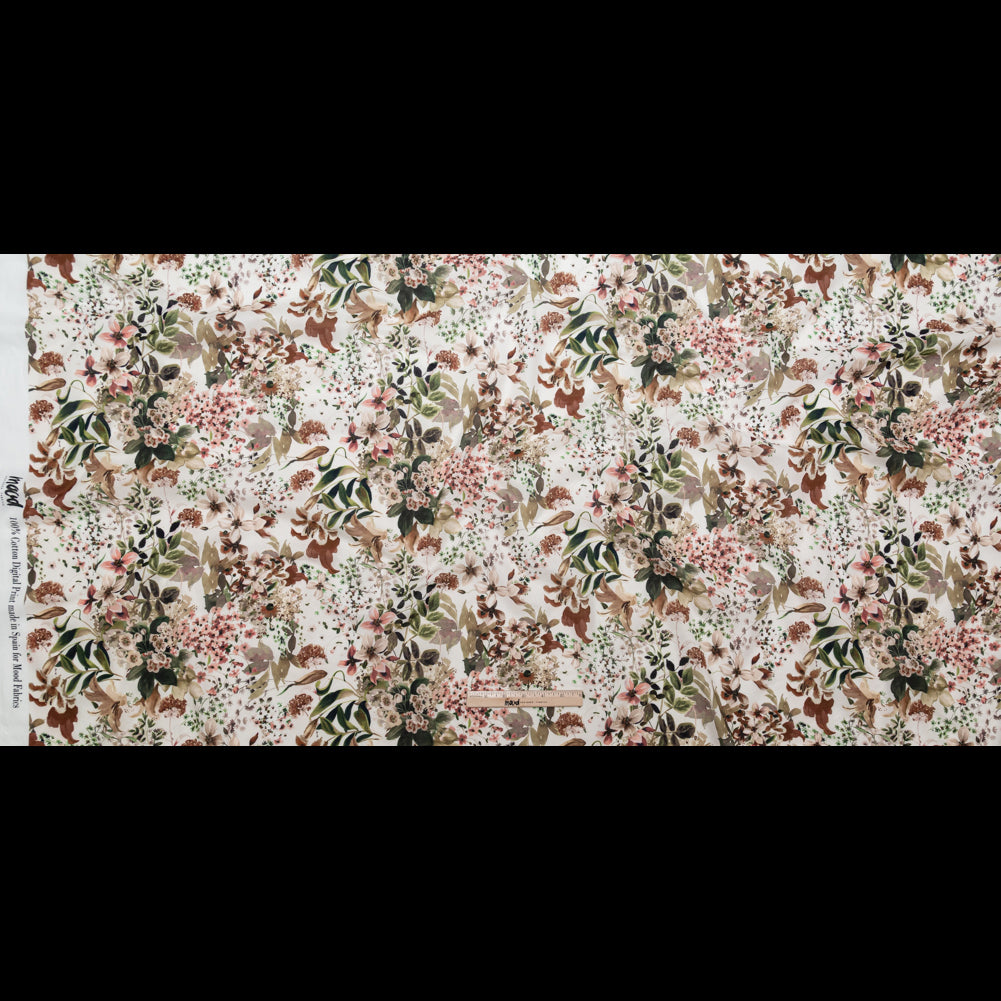 Cotton Voile - White Floral - Botanical Perpetuity Print - Mood Exclusive Serengeti Collection Cotton Voile - White Floral - Botanical Perpetuity Print - Mood Exclusive Serengeti Collection