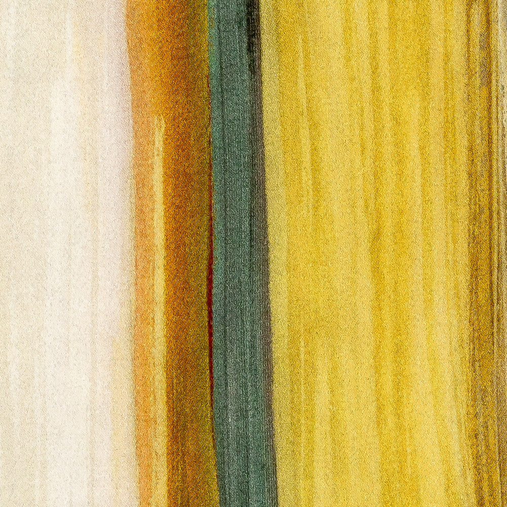 Stretch Cotton Sateen - Yellow and Royal Blue Painted Stripes - Nilotic Wasteland Print - Mood Exclusive Tumunyana Collection Stretch Cotton Sateen - Yellow and Royal Blue Painted Stripes - Nilotic Wasteland Print - Mood Exclusive Tumunyana Collection