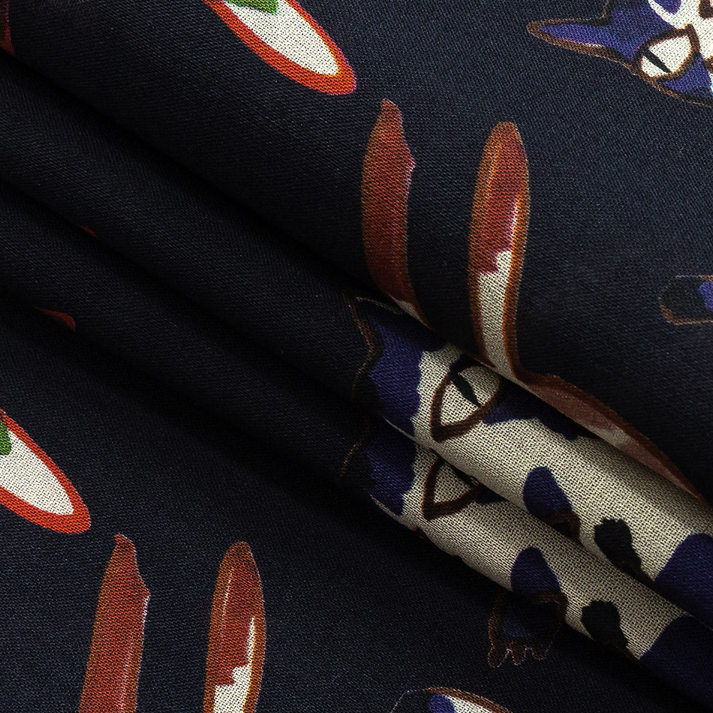 Cotton Voile - Colorful Cats on Black - Fatuous Felines Print - Mood Exclusive Tumunyana Collection Folded Cotton Voile - Colorful Cats on Black - Fatuous Felines Print - Mood Exclusive Tumunyana Collection Folded