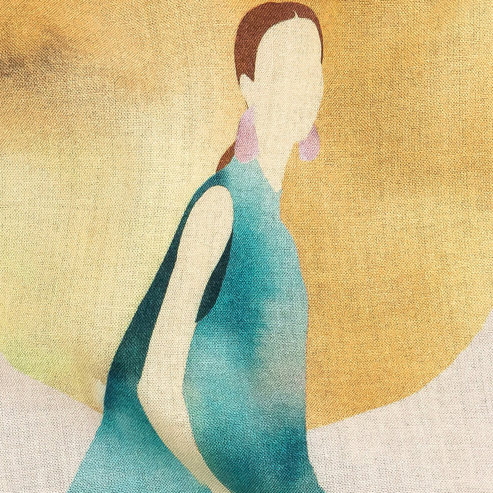 Cotton Voile - Multi Watercolor Figures and Shapes - Wayfaring Woman Print - Mood Exclusive Tumunyana Collection Detail Cotton Voile - Multi Watercolor Figures and Shapes - Wayfaring Woman Print - Mood Exclusive Tumunyana Collection Detail