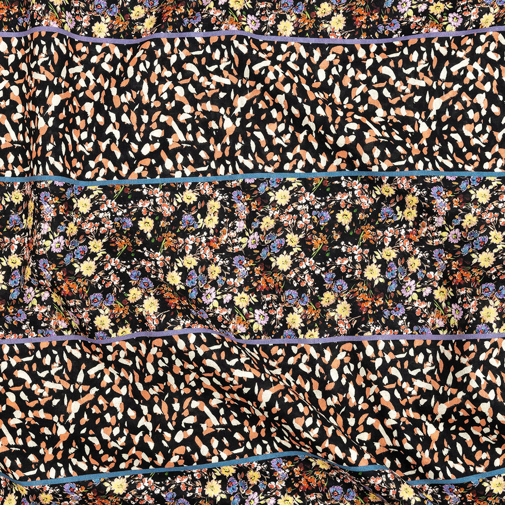 Cotton Voile - Floral and Abstract Stripes - Fragmented Flourishings Print - Mood Exclusive Tumunyana Collection Cotton Voile - Floral and Abstract Stripes - Fragmented Flourishings Print - Mood Exclusive Tumunyana Collection