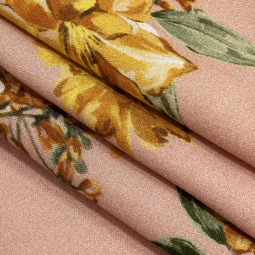 Rayon Challis - Pink, Yellow and White Rose Sprays - Bella Verona Print - Mood Exclusive Viso Collection Rayon Challis - Pink, Yellow and White Rose Sprays - Bella Verona Print - Mood Exclusive Viso Collection