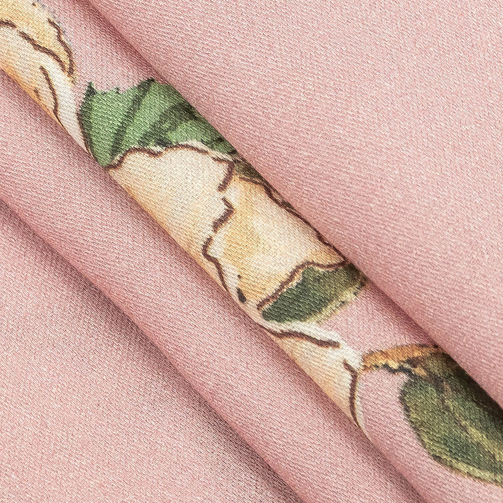 Rayon Challis - Pink and Yellow Roses - Grazie Print - Mood Exclusive Viso Collection Rayon Challis - Pink and Yellow Roses - Grazie Print - Mood Exclusive Viso Collection