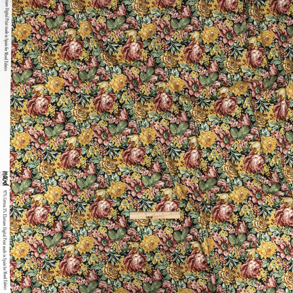 Stretch Cotton Sateen - Yellow, Pink and Green Floral - Tappezzeria Print - Mood Exclusive Viso Collection Full Stretch Cotton Sateen - Yellow, Pink and Green Floral - Tappezzeria Print - Mood Exclusive Viso Collection Full