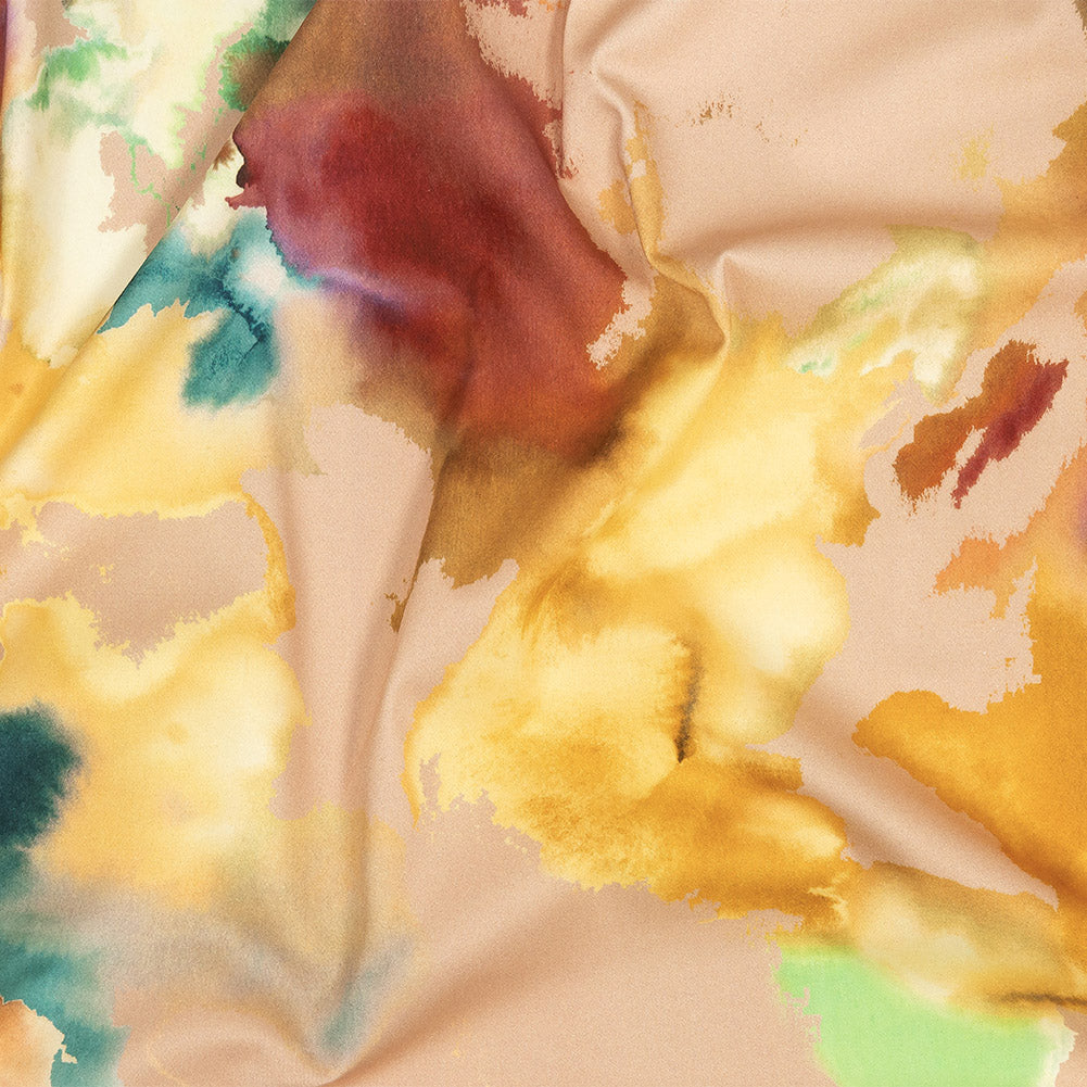 Stretch Cotton Sateen - Rainbow Painterly Abstract - Fresco Print - Mood Exclusive Viso Collection Stretch Cotton Sateen - Rainbow Painterly Abstract - Fresco Print - Mood Exclusive Viso Collection