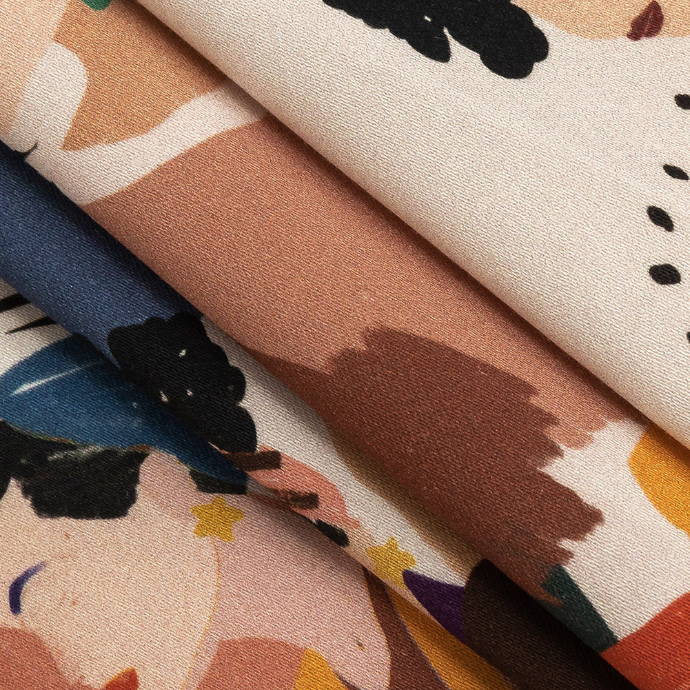 Stretch Cotton Sateen - Pink and Multi Fashionable Figures - Sulla Piazza Print - Mood Exclusive Viso Collection Folded Stretch Cotton Sateen - Pink and Multi Fashionable Figures - Sulla Piazza Print - Mood Exclusive Viso Collection Folded