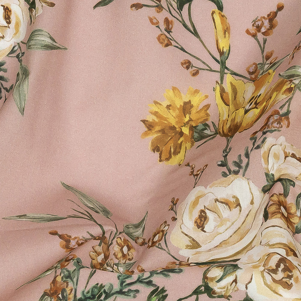 Cotton Voile - Pink, Yellow and White Rose Sprays - Bella Verona Print - Mood Exclusive Viso Collection Cotton Voile - Pink, Yellow and White Rose Sprays - Bella Verona Print - Mood Exclusive Viso Collection