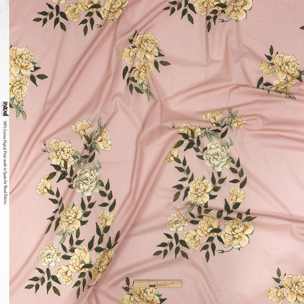 Cotton Voile - Pink and Yellow Roses - Grazie Print - Mood Exclusive Viso Collection Cotton Voile - Pink and Yellow Roses - Grazie Print - Mood Exclusive Viso Collection