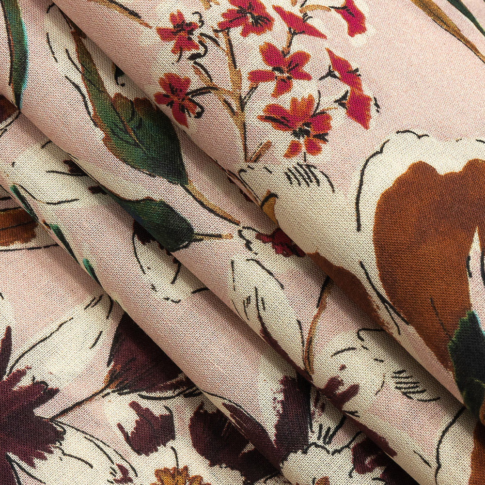 Cotton Voile - Pink Floral - Primavera Print - Mood Exclusive Viso Collection Cotton Voile - Pink Floral - Primavera Print - Mood Exclusive Viso Collection