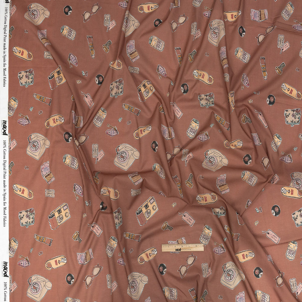 Cotton Voile - Rosy Pink Object Icons - La Sera Print - Mood Exclusive Viso Collection - Full Cotton Voile - Rosy Pink Object Icons - La Sera Print - Mood Exclusive Viso Collection - Full