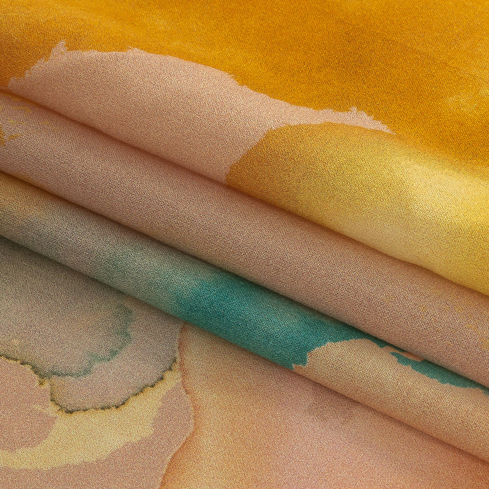 Cotton Voile - Rainbow Painterly Abstract - Fresco Print - Mood Exclusive Viso Collection Cotton Voile - Rainbow Painterly Abstract - Fresco Print - Mood Exclusive Viso Collection