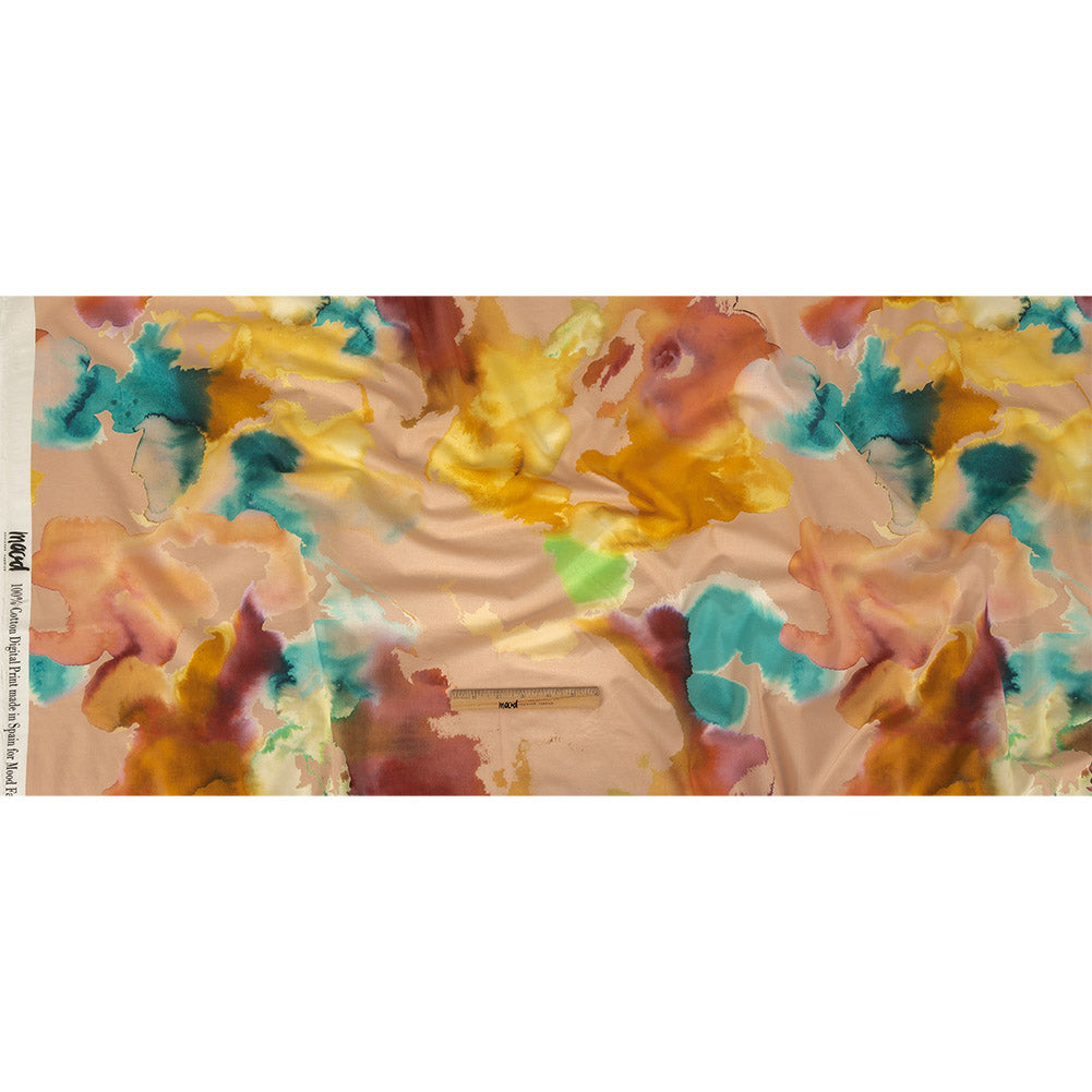 Cotton Voile - Rainbow Painterly Abstract - Fresco Print - Mood Exclusive Viso Collection Cotton Voile - Rainbow Painterly Abstract - Fresco Print - Mood Exclusive Viso Collection