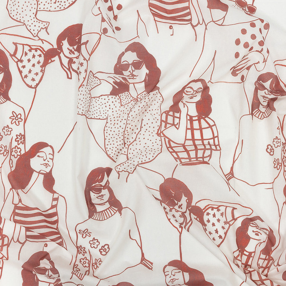 Cotton Voile - Pink and White Women - Cameo Print - Mood Exclusive Viso Collection Cotton Voile - Pink and White Women - Cameo Print - Mood Exclusive Viso Collection