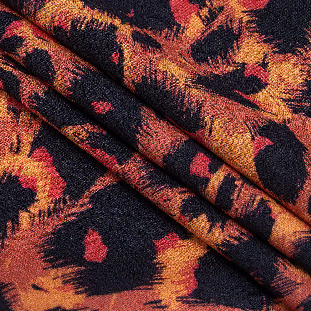 Rayon Challis - Pink and Orange Leopard Spots - Tijuca Sunrise Print - Mood Exclusive Rio Collection Rayon Challis - Pink and Orange Leopard Spots - Tijuca Sunrise Print - Mood Exclusive Rio Collection