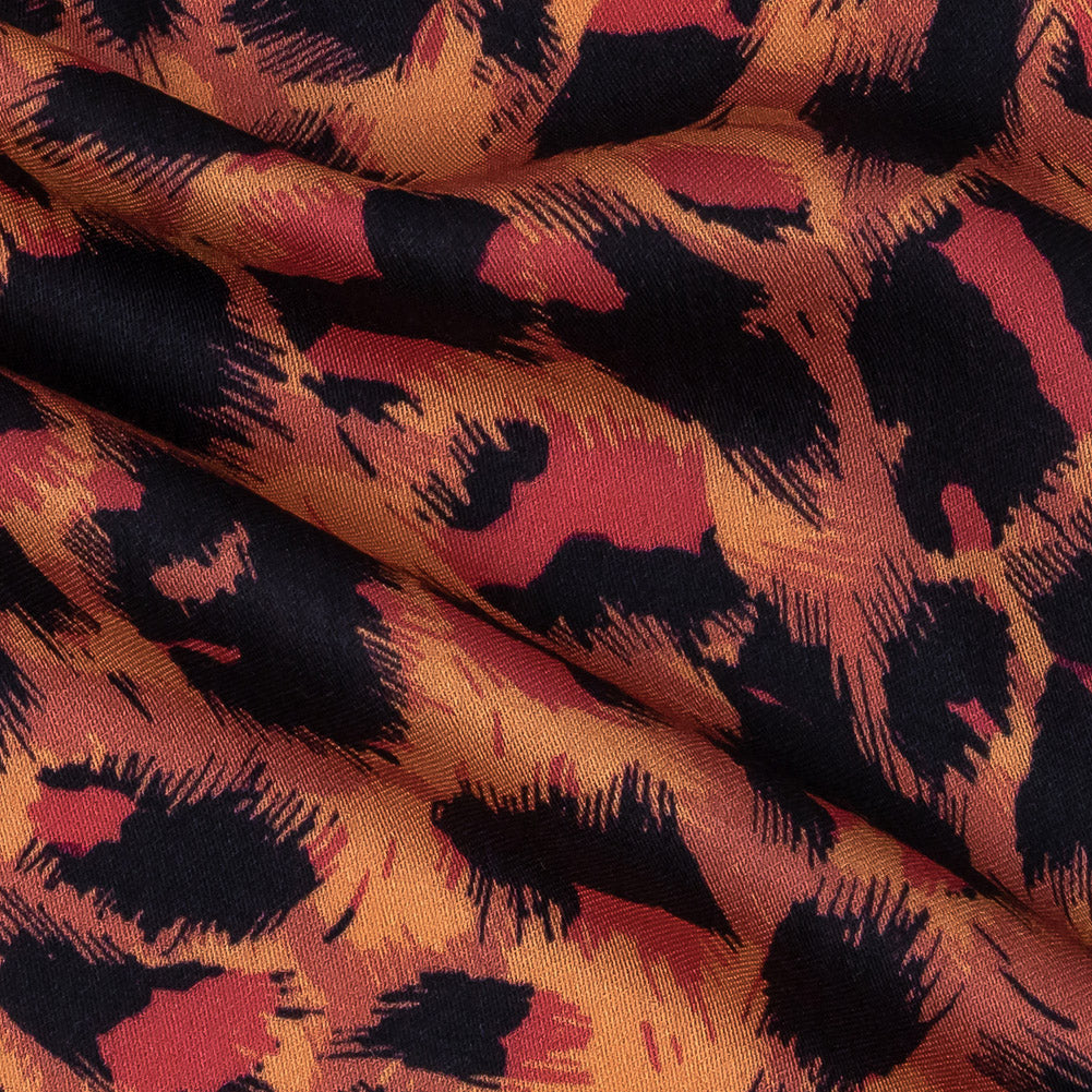 Rayon Challis - Pink and Orange Leopard Spots - Tijuca Sunrise Print - Mood Exclusive Rio Collection Rayon Challis - Pink and Orange Leopard Spots - Tijuca Sunrise Print - Mood Exclusive Rio Collection