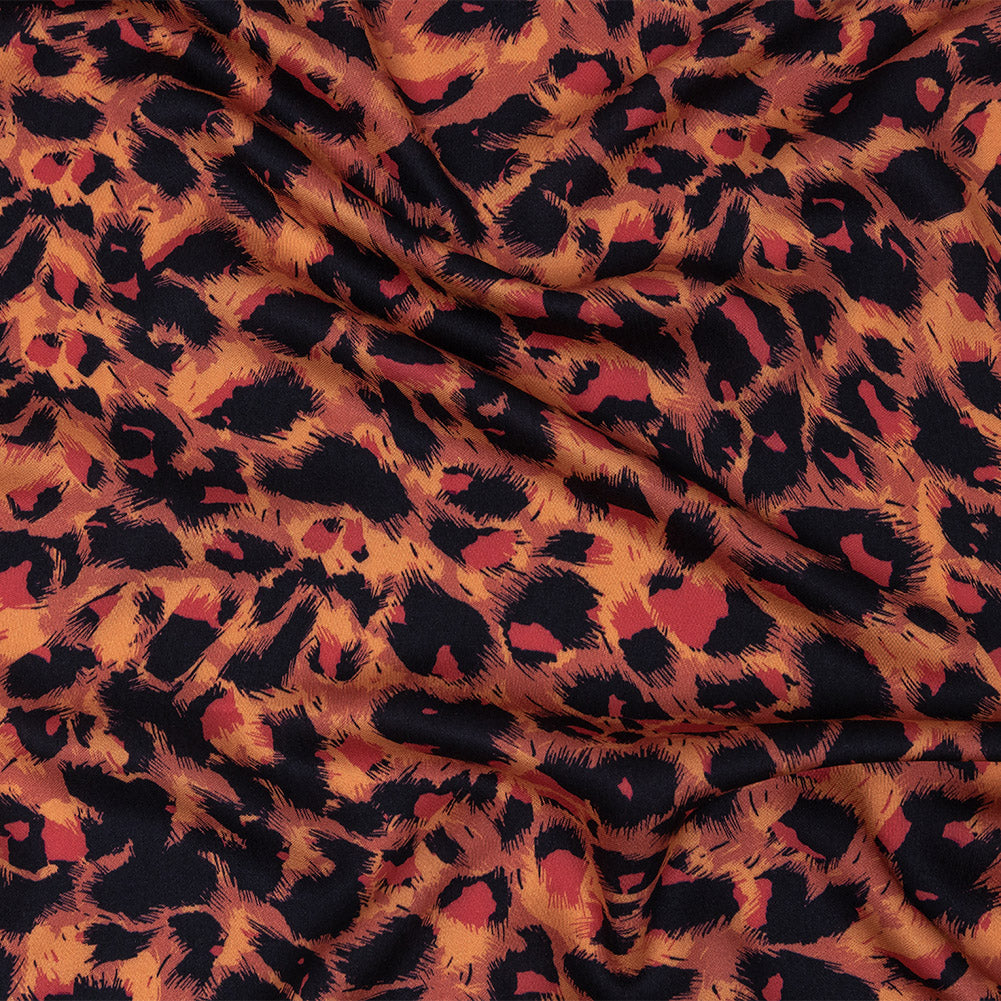 Rayon Challis - Pink and Orange Leopard Spots - Tijuca Sunrise Print - Mood Exclusive Rio Collection Rayon Challis - Pink and Orange Leopard Spots - Tijuca Sunrise Print - Mood Exclusive Rio Collection