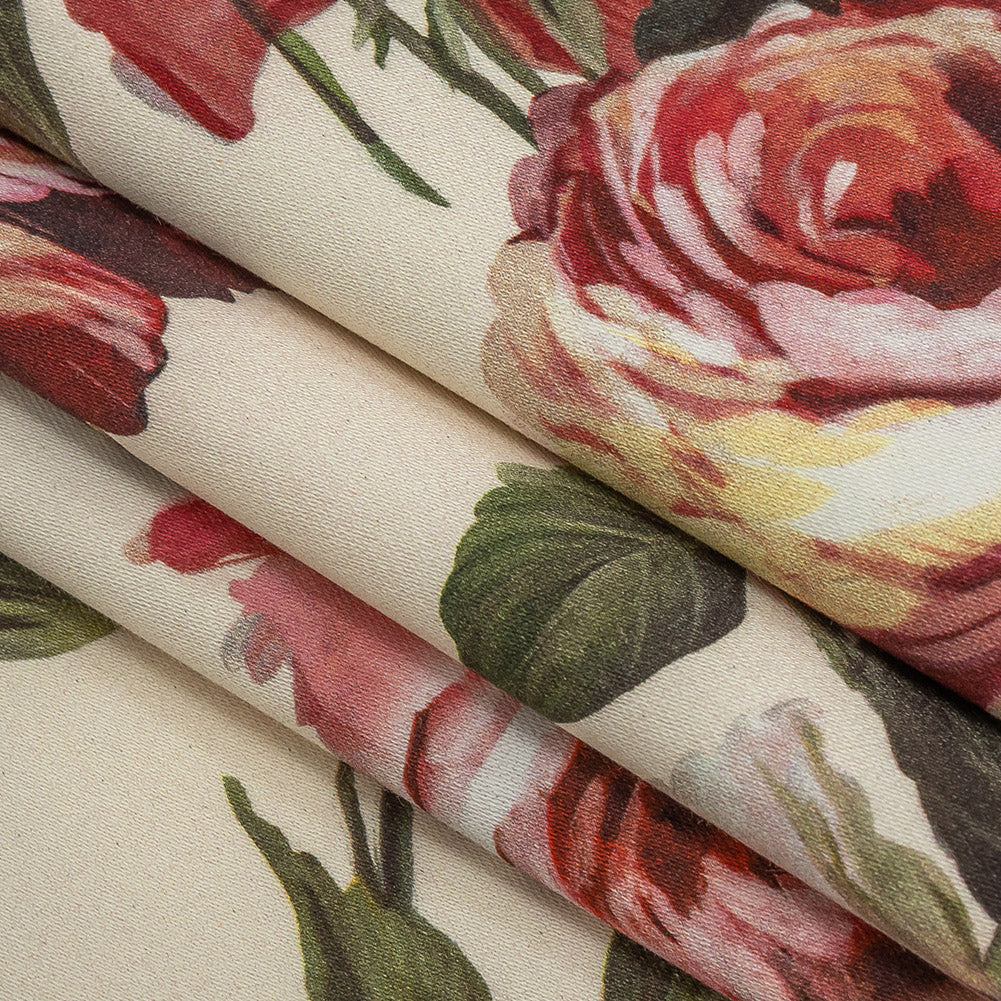 Stretch Cotton Sateen - White and Pink Floral - Inhotim Blooms Print - Mood Exclusive Rio Collection Stretch Cotton Sateen - White and Pink Floral - Inhotim Blooms Print - Mood Exclusive Rio Collection