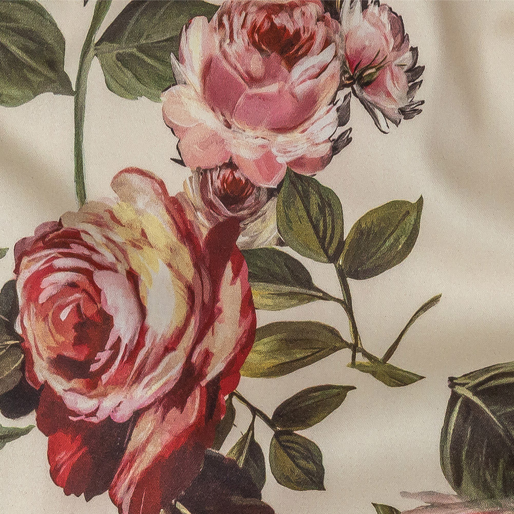 Stretch Cotton Sateen - White and Pink Floral - Inhotim Blooms Print - Mood Exclusive Rio Collection Stretch Cotton Sateen - White and Pink Floral - Inhotim Blooms Print - Mood Exclusive Rio Collection