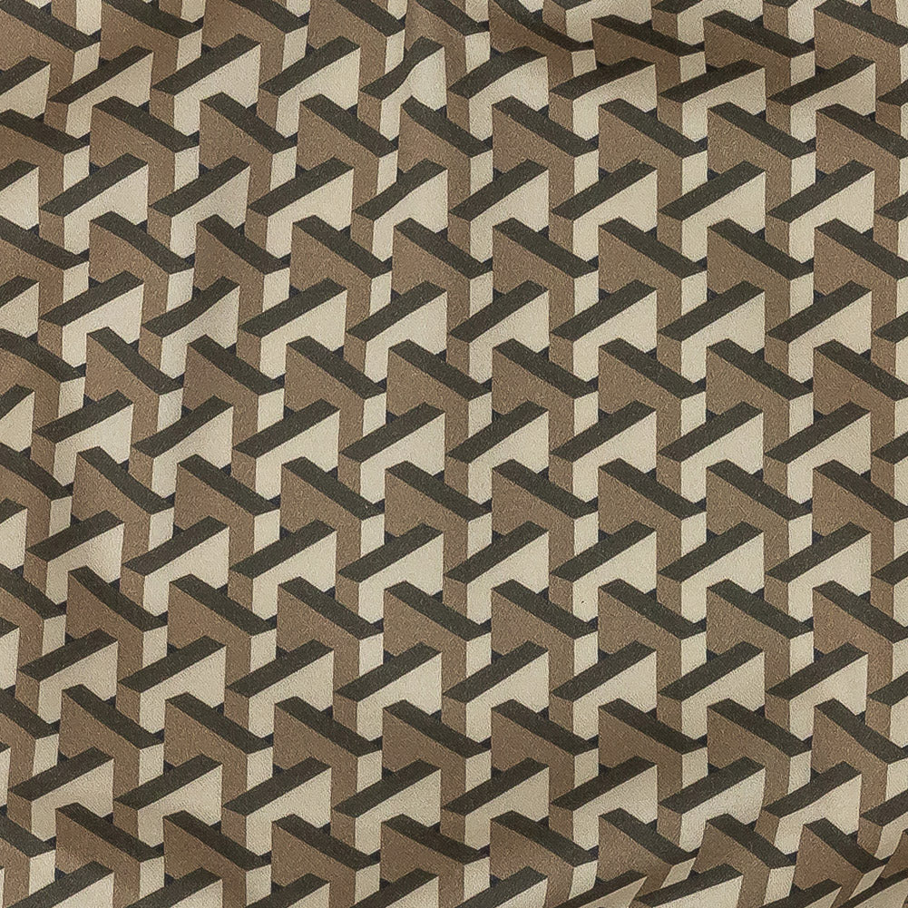 Stretch Cotton Sateen - Olive Geometric - Maloca Print - Mood Exclusive Rio Collection Stretch Cotton Sateen - Olive Geometric - Maloca Print - Mood Exclusive Rio Collection