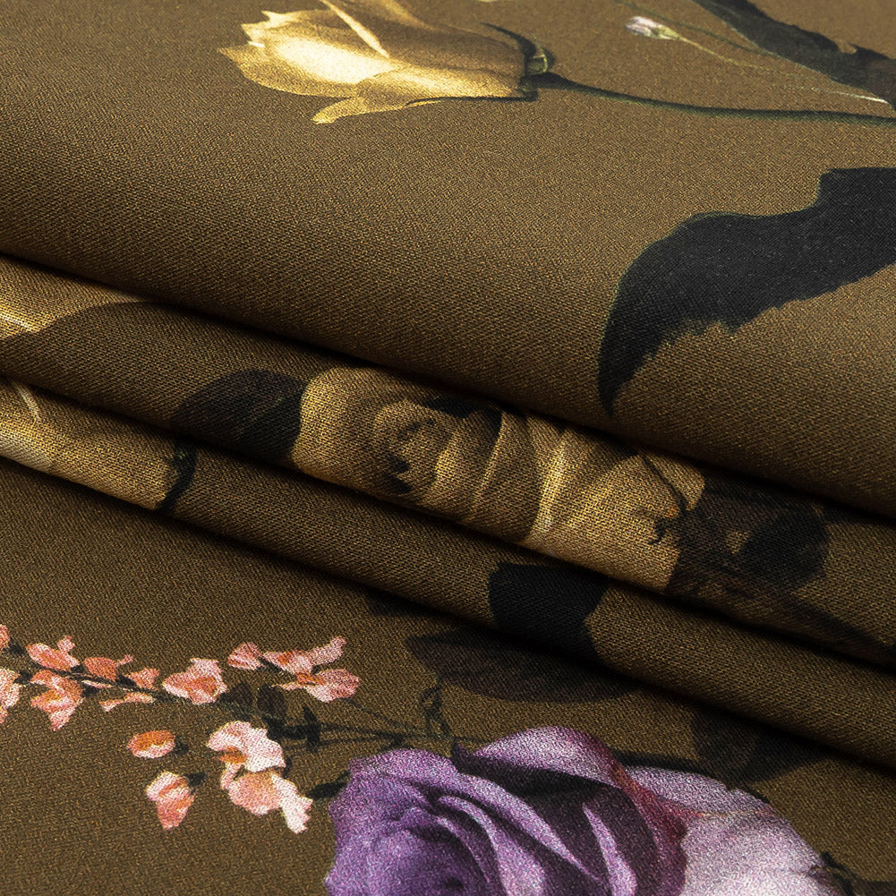 Cotton Voile - Olive Floral - Rosa da Selva Print - Mood Exclusive Rio Collection - Folded Cotton Voile - Olive Floral - Rosa da Selva Print - Mood Exclusive Rio Collection - Folded