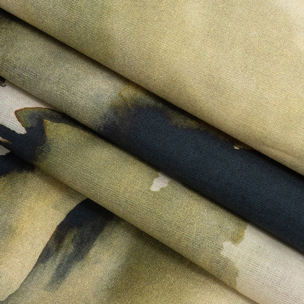 Cotton Voile - Watercolor Trees - Spectral Canopy Print - Mood Exclusive Rio Collection