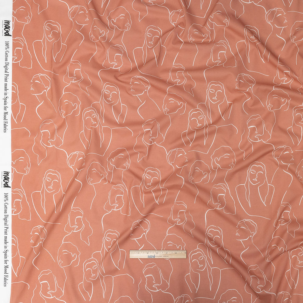Cotton Voile - Pink Face Outlines - Sweltering Society Print - Mood Exclusive Rio Collection Cotton Voile - Pink Face Outlines - Sweltering Society Print - Mood Exclusive Rio Collection