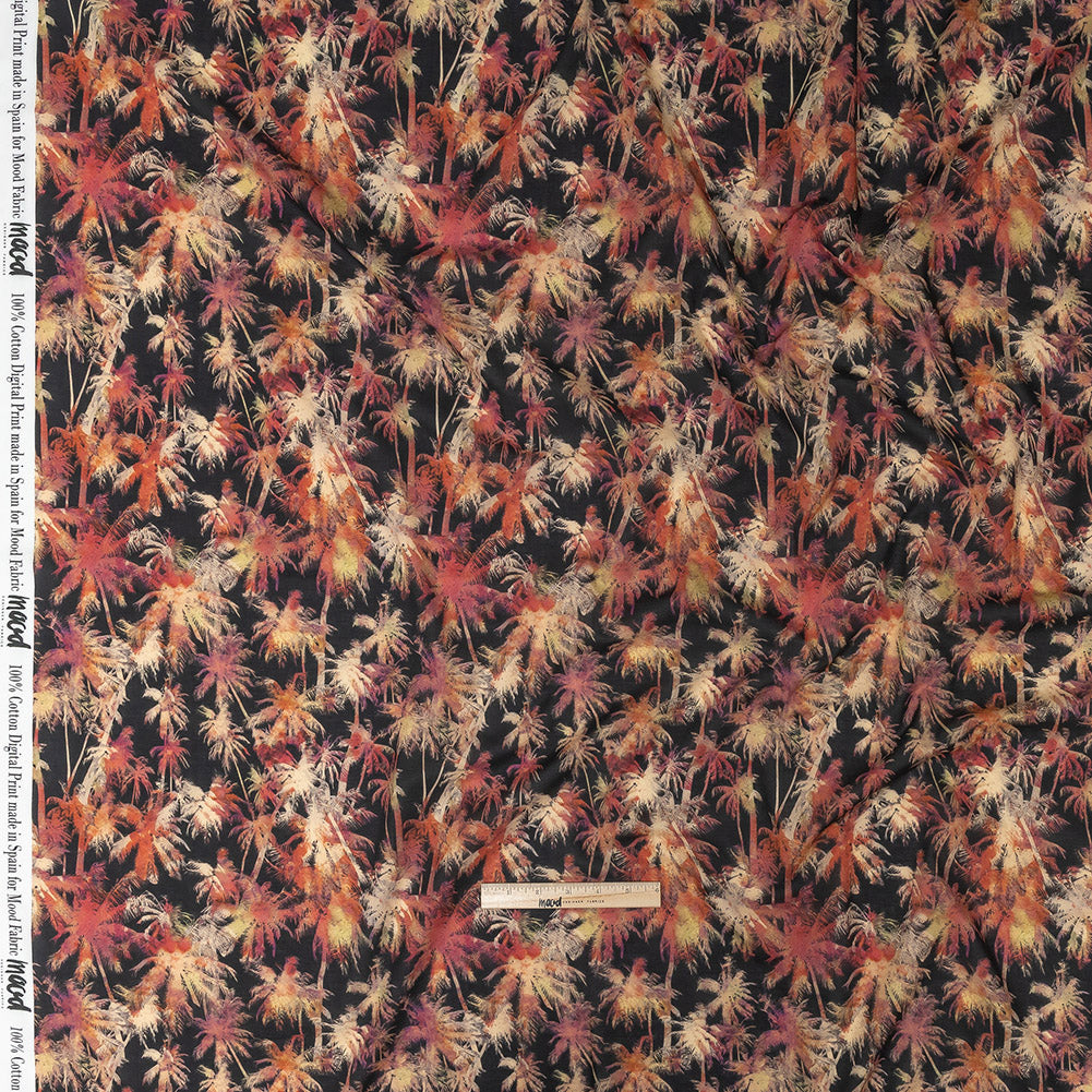 Cotton Voile - Black and Pink Palm Trees - Pindorama Print - Mood Exclusive Rio Collection Cotton Voile - Black and Pink Palm Trees - Pindorama Print - Mood Exclusive Rio Collection
