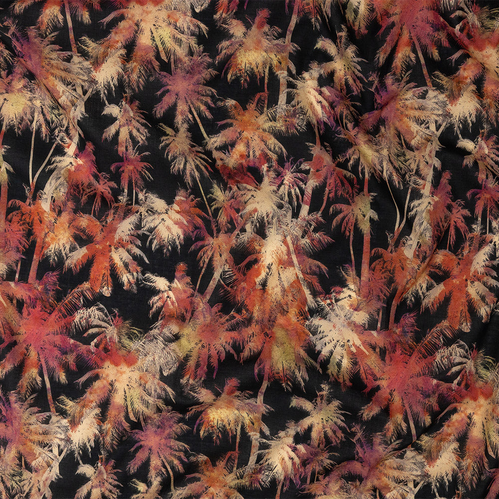 Cotton Voile - Black and Pink Palm Trees - Pindorama Print - Mood Exclusive Rio Collection Cotton Voile - Black and Pink Palm Trees - Pindorama Print - Mood Exclusive Rio Collection