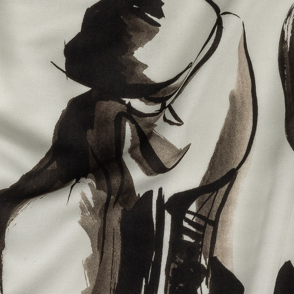 Rayon Challis - Inky Cats - Feline Phantasm Print - Mood Exclusive Twilight Collection Detail Rayon Challis - Inky Cats - Feline Phantasm Print - Mood Exclusive Twilight Collection Detail