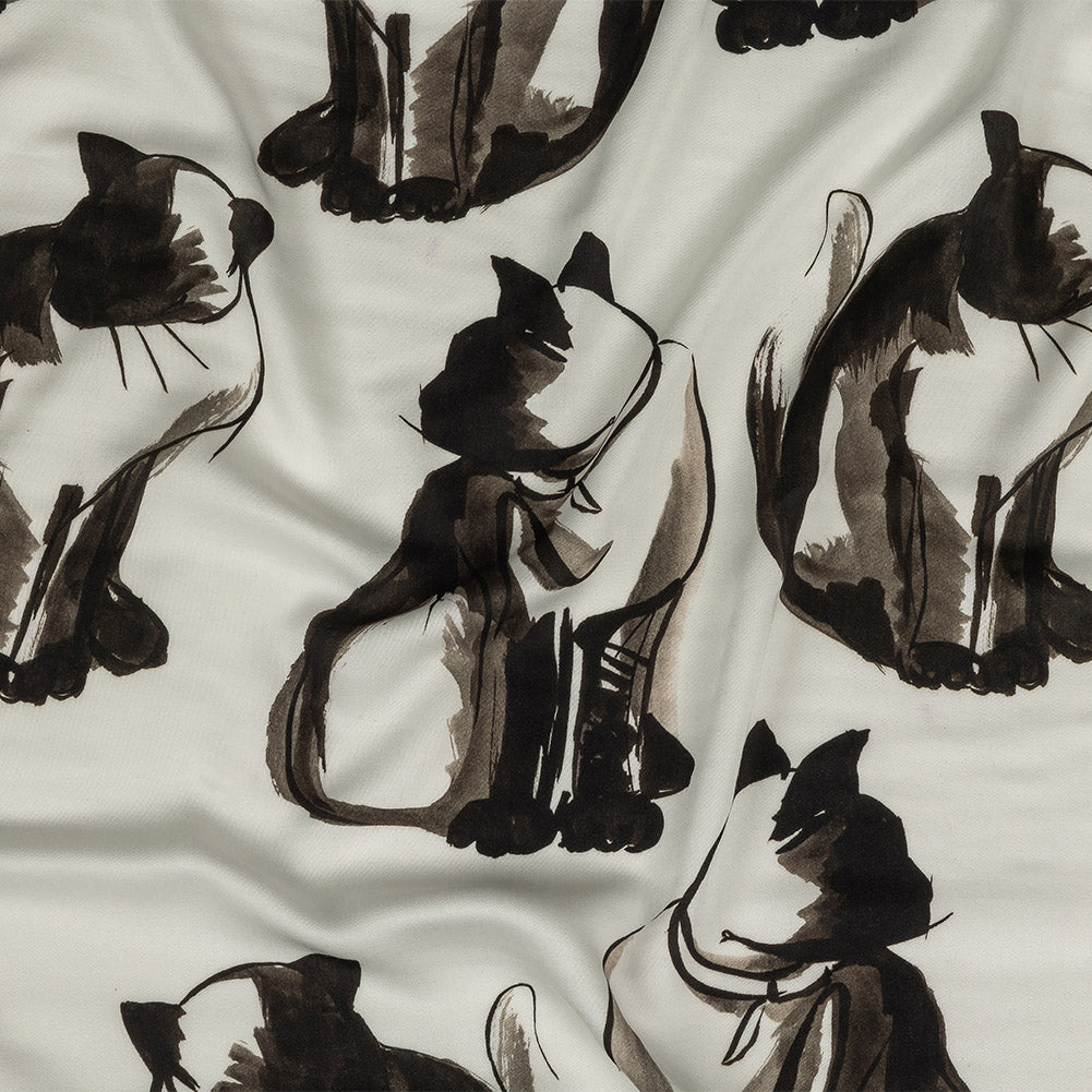 Rayon Challis - Inky Cats - Feline Phantasm Print - Mood Exclusive Twilight Collection Rayon Challis - Inky Cats - Feline Phantasm Print - Mood Exclusive Twilight Collection