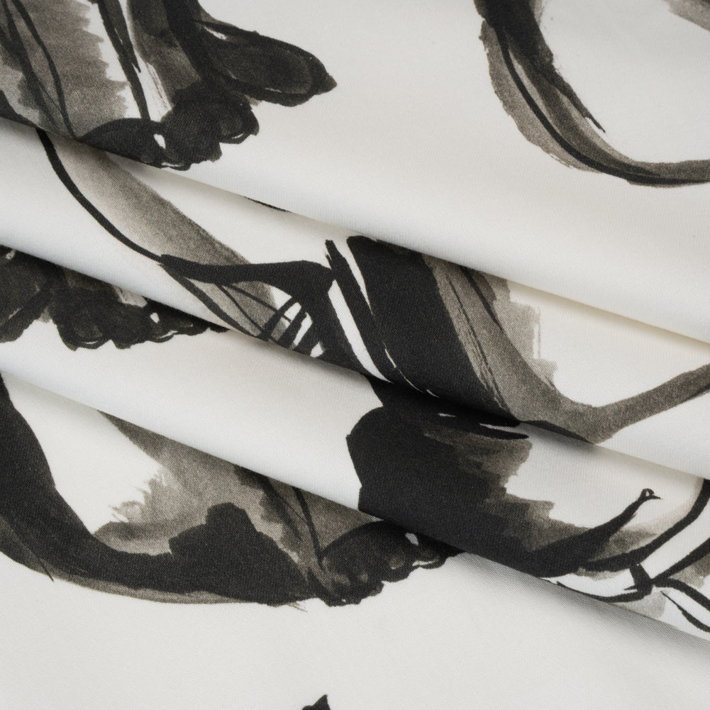 Stretch Cotton Sateen - Inky Cats - Feline Phantasm Print - Mood Exclusive Twilight Collection Folded Stretch Cotton Sateen - Inky Cats - Feline Phantasm Print - Mood Exclusive Twilight Collection Folded