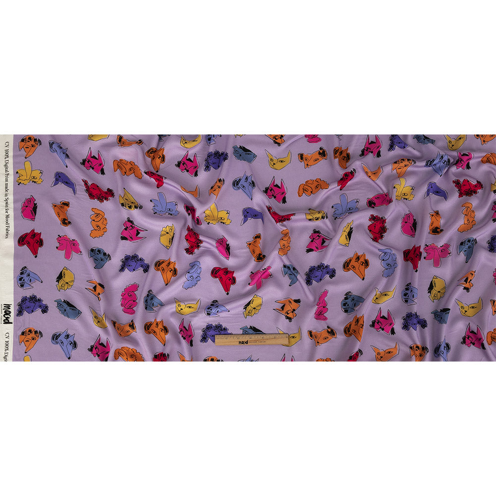Rayon Challis - Lilac and Rainbow Dog Doodles - TREATS Print - Mood Exclusive Sugar Collection Rayon Challis - Lilac and Rainbow Dog Doodles - TREATS Print - Mood Exclusive Sugar Collection