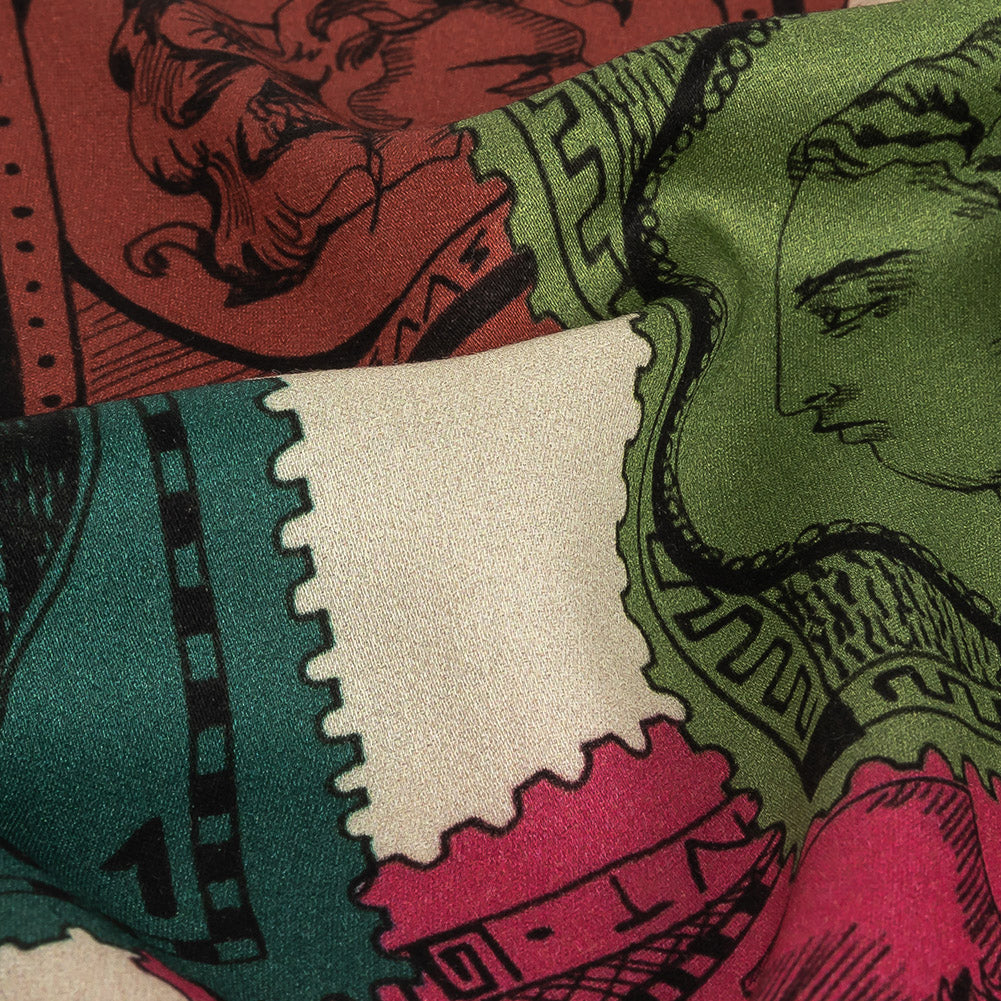 Rayon Challis - Rainbow Greek Bust Stamps - Sending Love Print - Mood Exclusive Sugar Collection Rayon Challis - Rainbow Greek Bust Stamps - Sending Love Print - Mood Exclusive Sugar Collection