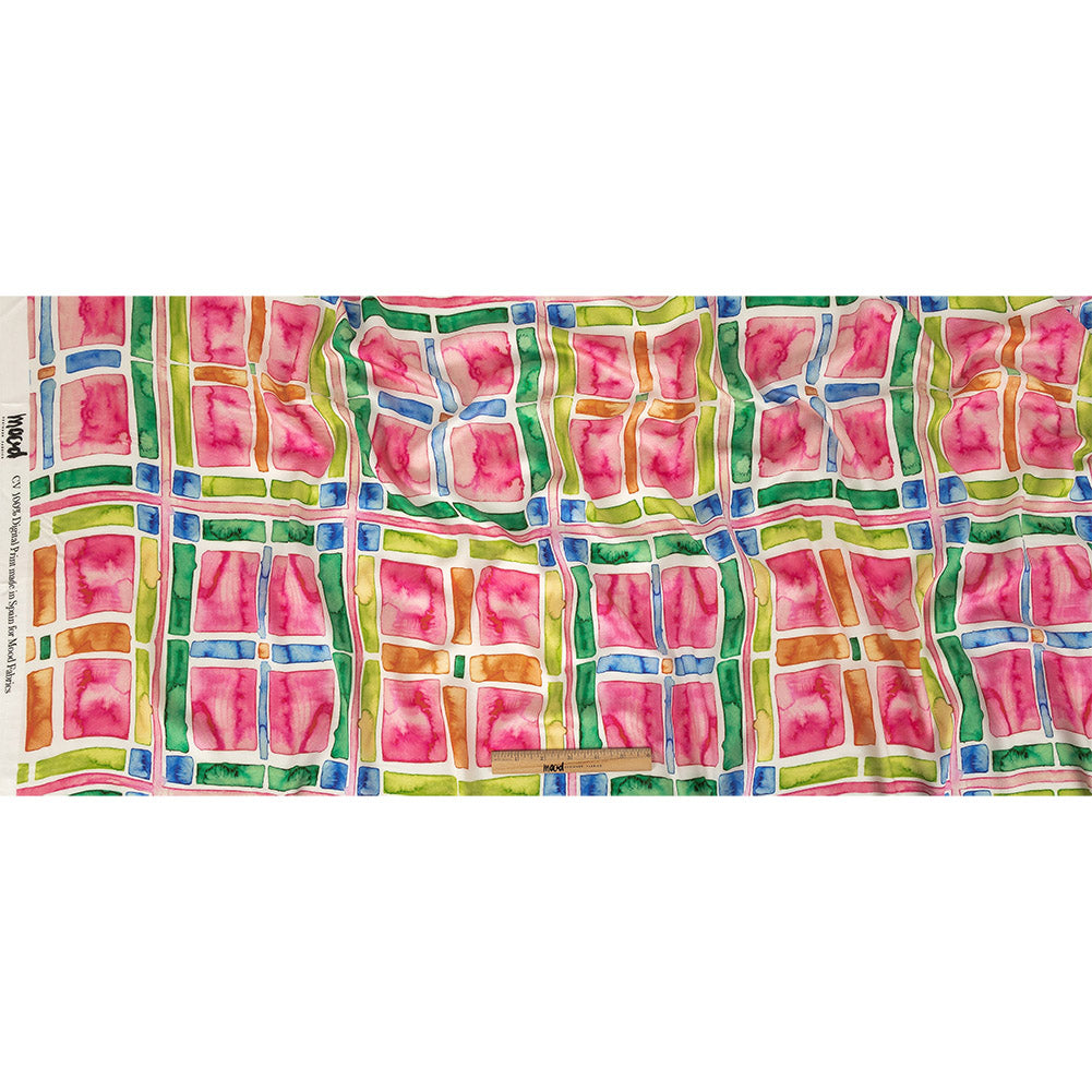 Rayon Challis - Rainbow Watercolor Plaid - Jujube Jubilee Print - Mood Exclusive Sugar Collection Rayon Challis - Rainbow Watercolor Plaid - Jujube Jubilee Print - Mood Exclusive Sugar Collection