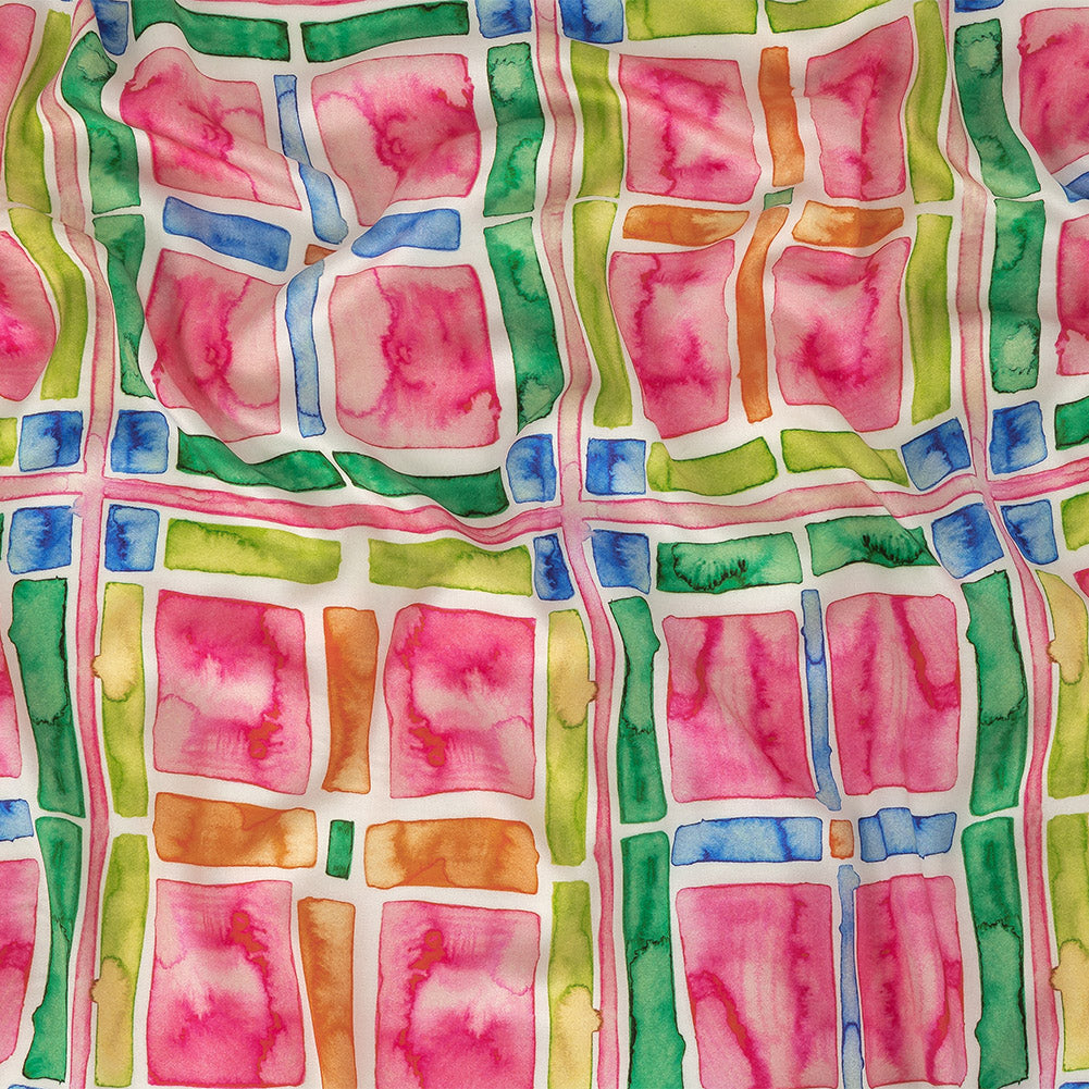 Rayon Challis - Rainbow Watercolor Plaid - Jujube Jubilee Print - Mood Exclusive Sugar Collection Rayon Challis - Rainbow Watercolor Plaid - Jujube Jubilee Print - Mood Exclusive Sugar Collection