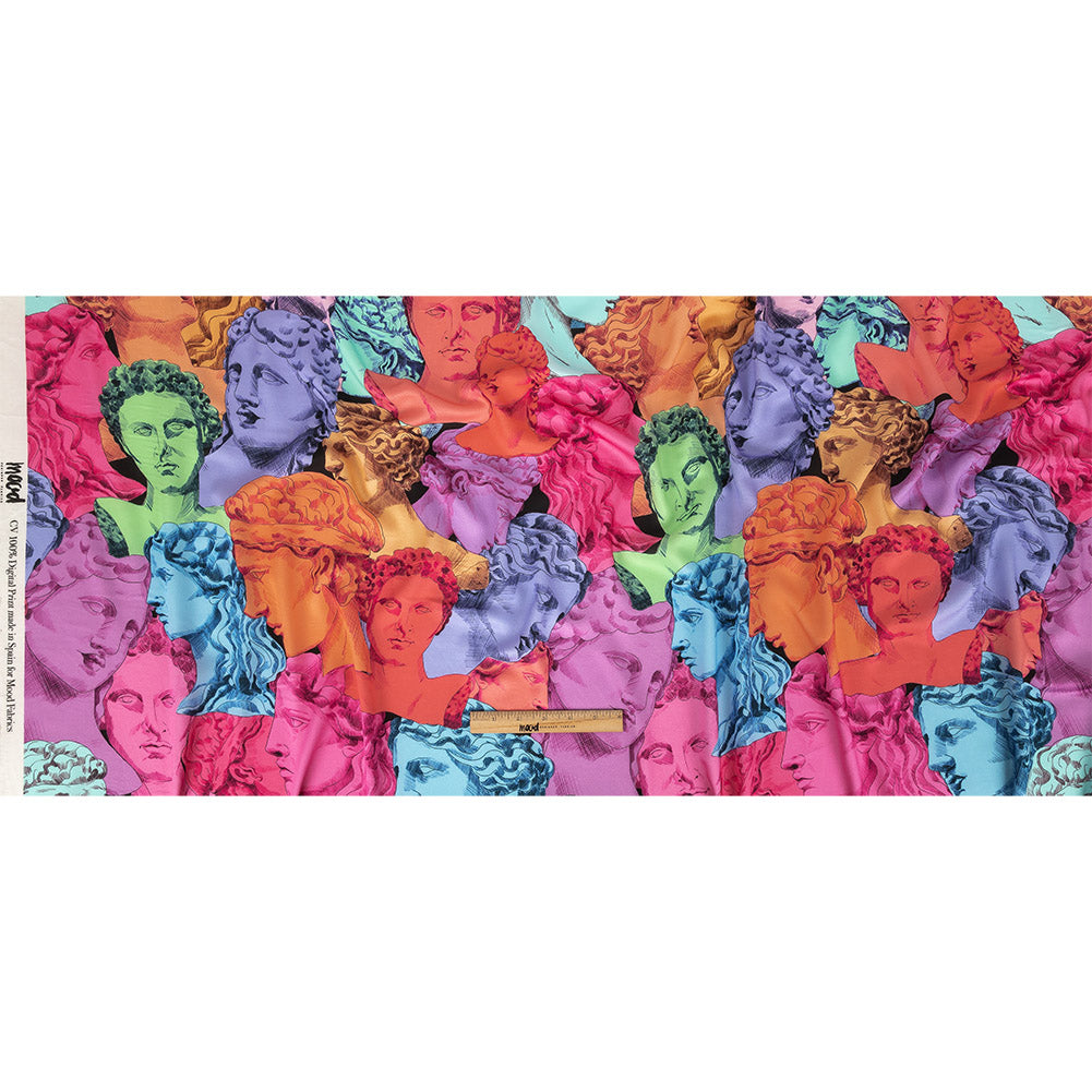 Rayon Challis - Rainbow Roman Busts - Saccharine Statuary Print - Mood Exclusive Sugar Collection Rayon Challis - Rainbow Roman Busts - Saccharine Statuary Print - Mood Exclusive Sugar Collection
