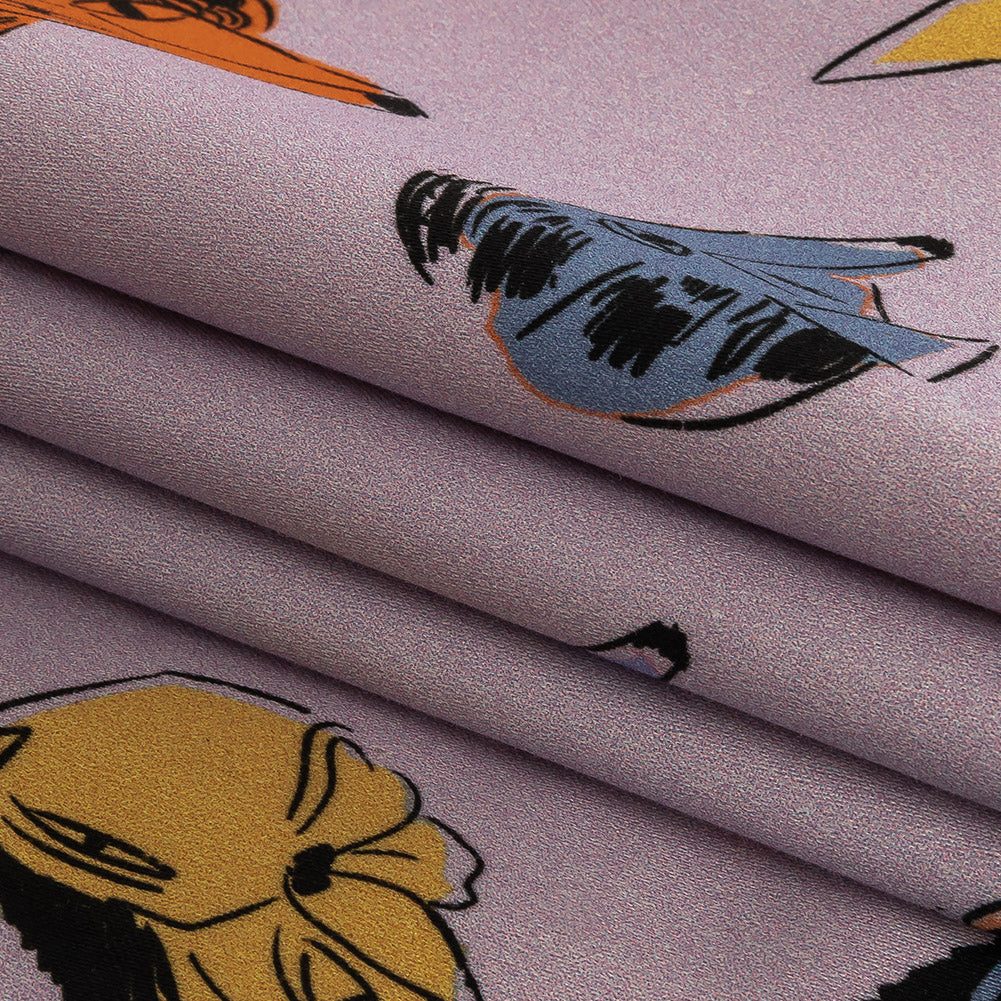 Stretch Cotton Sateen - Lilac and Rainbow Dog Doodles - TREATS Print - Mood Exclusive Sugar Collection Stretch Cotton Sateen - Lilac and Rainbow Dog Doodles - TREATS Print - Mood Exclusive Sugar Collection