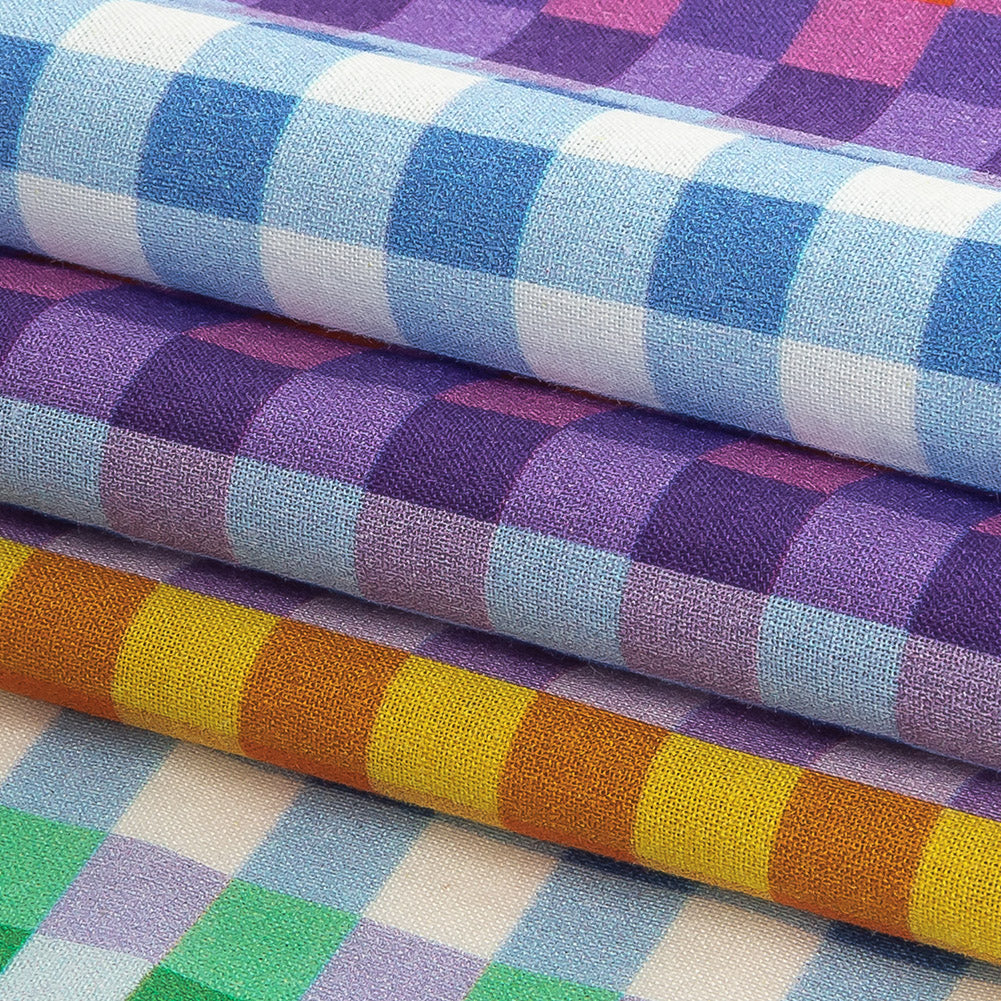 Cotton Voile - Rainbow Checkers - Picnic Patisserie Print - Mood Exclusive Sugar Collection Cotton Voile - Rainbow Checkers - Picnic Patisserie Print - Mood Exclusive Sugar Collection