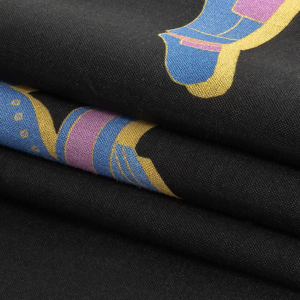 Cotton Voile - Black, Pink and Blue Astronauts in Space - Sweet Dreams Print - Mood Exclusive Sugar Collection Cotton Voile - Black, Pink and Blue Astronauts in Space - Sweet Dreams Print - Mood Exclusive Sugar Collection