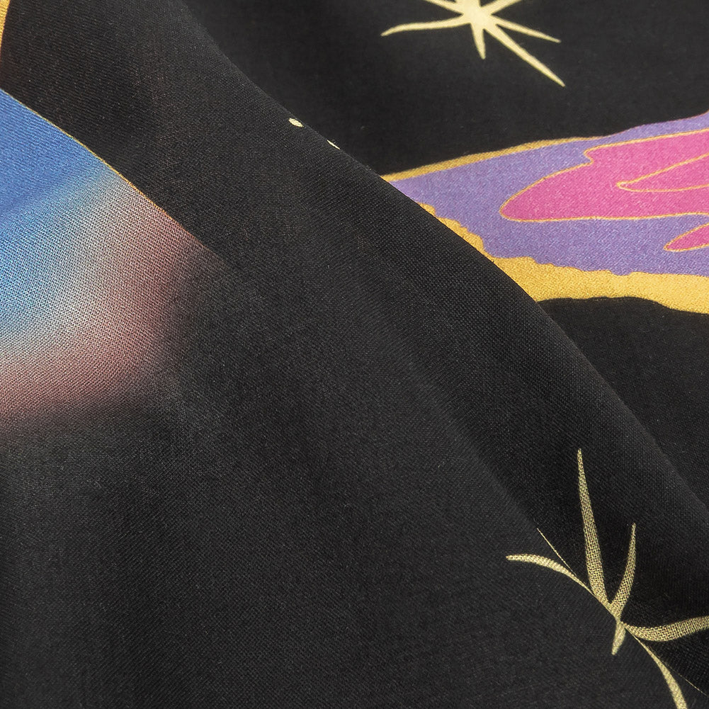 Cotton Voile - Black, Pink and Blue Astronauts in Space - Sweet Dreams Print - Mood Exclusive Sugar Collection Cotton Voile - Black, Pink and Blue Astronauts in Space - Sweet Dreams Print - Mood Exclusive Sugar Collection