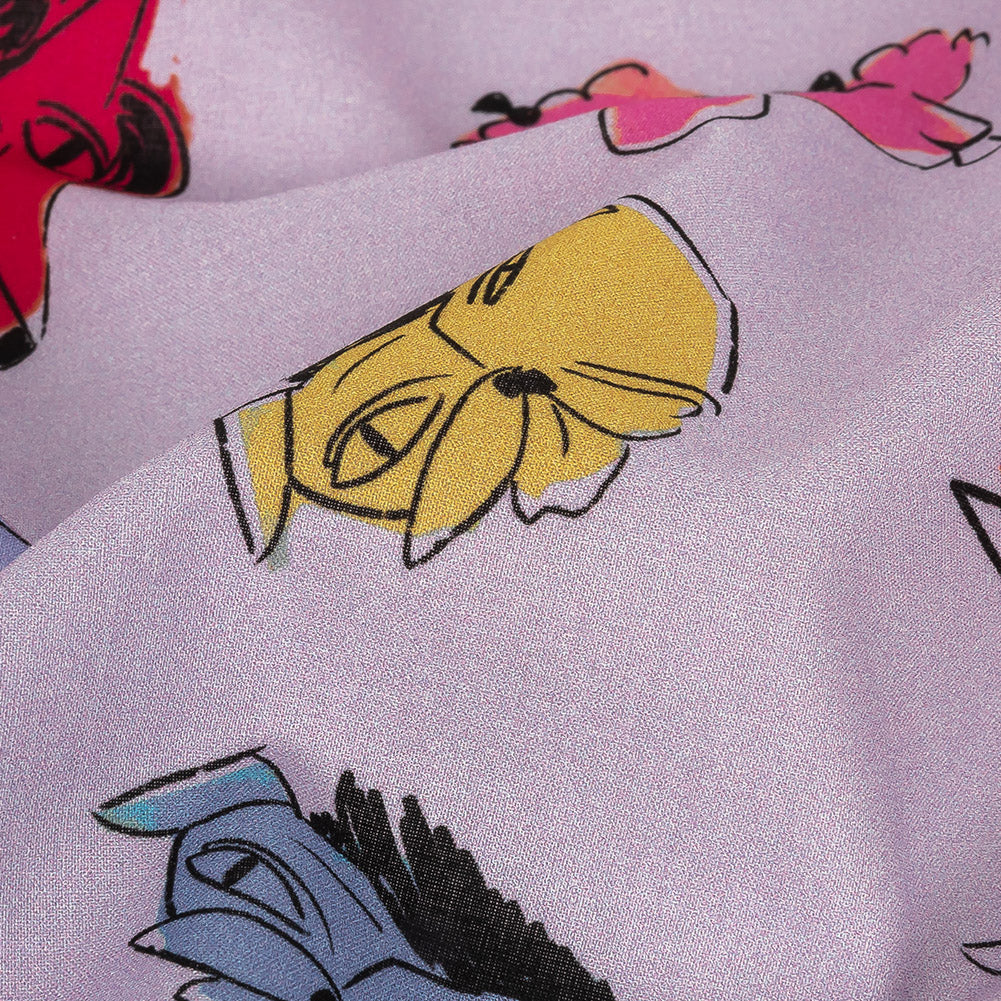 Cotton Voile - Lilac and Rainbow Dog Doodles - TREATS Print - Mood Exclusive Sugar Collection Cotton Voile - Lilac and Rainbow Dog Doodles - TREATS Print - Mood Exclusive Sugar Collection