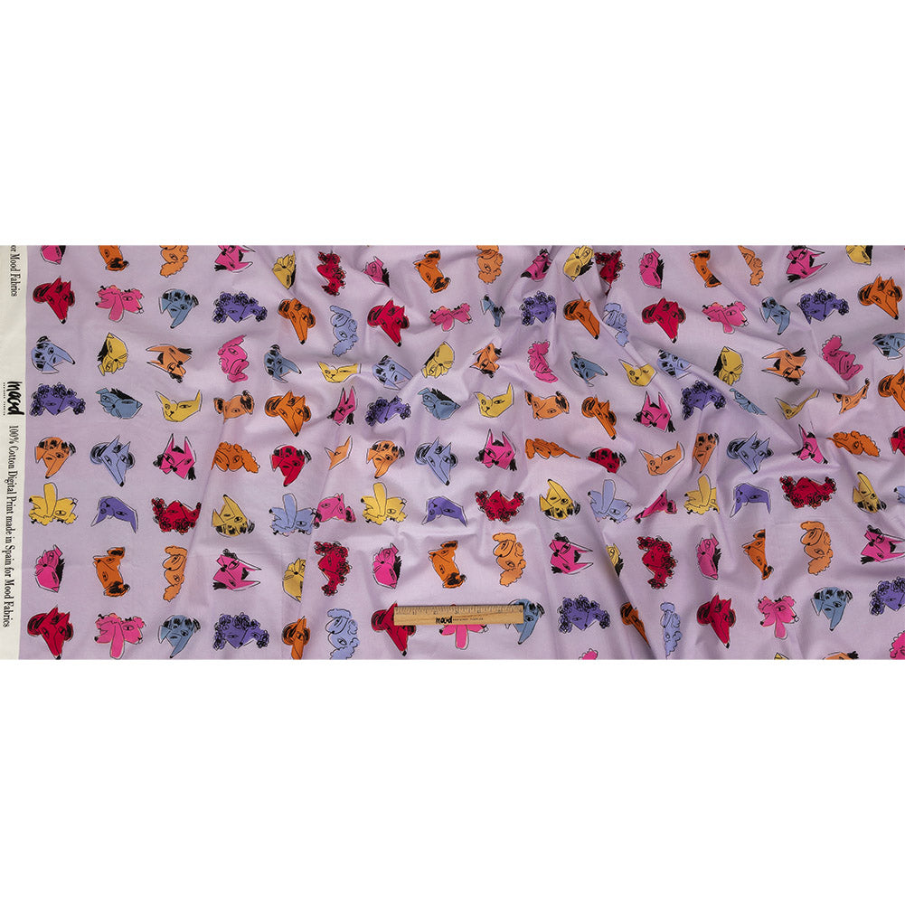 Cotton Voile - Lilac and Rainbow Dog Doodles - TREATS Print - Mood Exclusive Sugar Collection Cotton Voile - Lilac and Rainbow Dog Doodles - TREATS Print - Mood Exclusive Sugar Collection